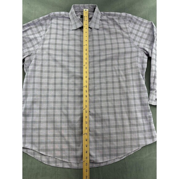 Nordstrom Men's Shop Shirt Mens 18 34-35 Purple Plaid Smartcare Non-Iron Dress - Picture 11 of 13